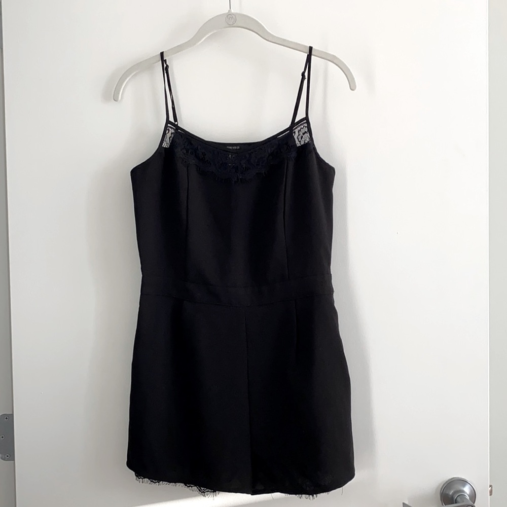 Forever 21 black romper with lace details